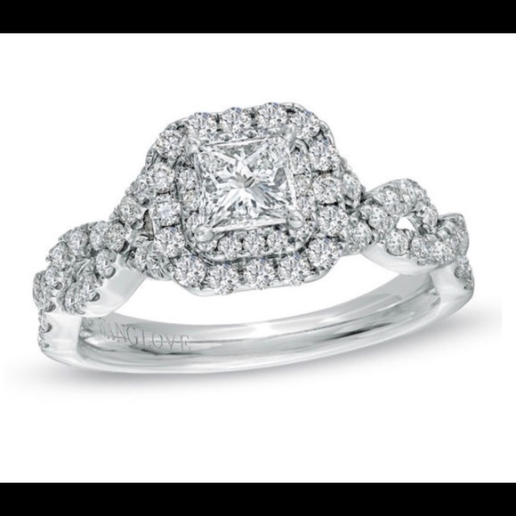 Vera Wang 1 ct twist band engagement ring 14wG - Picture 5 of 6